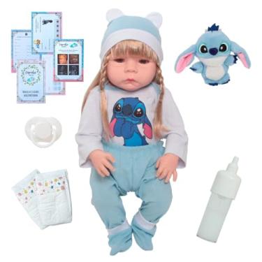 Imagem de Bebê Reborn Realista Silicone Menina Loira + Kit Itens