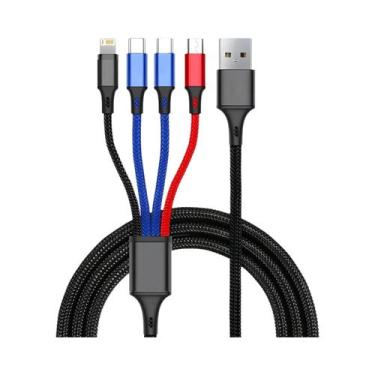 Imagem de Cabo USB 4 Em 1 De Carregamento Rápido 3A USB a Para Micro USB Tipo C 