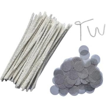 Imagem de Tom's Wheezes Conjunto De Telas E Limpadores Cachimbo - 100 Peças Filtro Tela Aço Inoxidável 3/4" (0,75"), 6" Para Limpeza, Acessórios Fumar