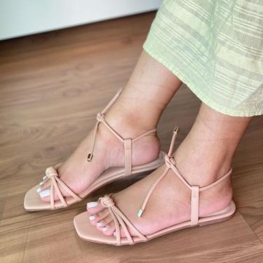 Imagem de Sandália Feminina rasteirinha de amarrar rasteira casual amarração - R