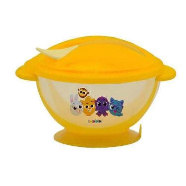 Imagem de Kit Bowl Térmico Tampa E Talher 300Ml Amarelo Bolofofos, - Zoop Toys