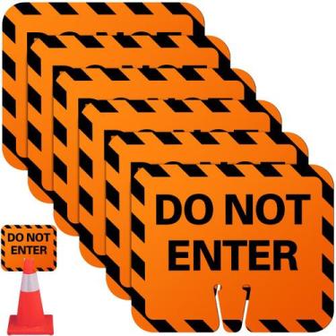 Imagem de Sinal de cone de trânsito Copkim NÃO ENTRE 32 x 26,5 cm (6 unidades)