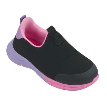 Imagem de Tênis Infantil Menina Pampili Soft, com Palmilha Macia, Calce Prático e Solado Antiderrapante. Ideal para Uso Escolar e Atividades do Dia a Dia com Segurança e Elegância. (Preto, BR, Criança de 4 a 8 anos, Numérico, 25)