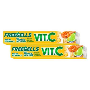 Imagem de Kit 2 Bala Freegells Vit C Própolis Mel e Limão Drops 27,9g