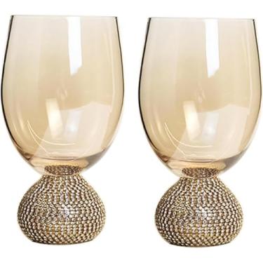 Imagem de Conjunto De 2 Tigelas De Sorvete De Vidro De Luxo, Copos De Sobremesa De Vidro Com Strass, Tigelas De Sorvete Sundae Transparentes, Tigelas De Vidro Com Pés, Copos De Sobremesa Com Base De, B