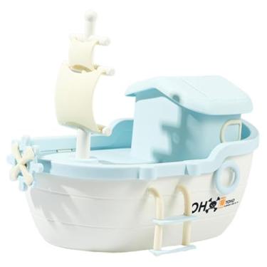 Imagem de WeiLaiKeQi Cofrinho decorativo de mesa, presente de mesa, estatueta de pirata, cofrinho para casa, escritório, sala de estar, crianças, Azul