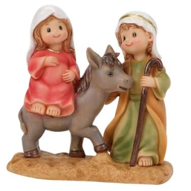 Imagem de Esquirla Estatueta religiosa de Jesus, estátua da Sagrada Família, voo para o Egito, escultura colecionável, sala de estar, figura de resina, decoração de