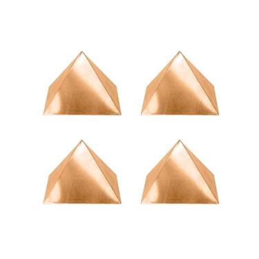 Imagem de TREE MAISON CORONATING HOMES Pirâmide oca simples de cobre puro | 5 cm | Pacote com 4 | Aumente a energia positiva para Vastu | Energia para vibrações em casa, escritório | Remédios poderosos de