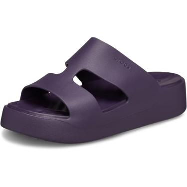 Imagem de Crocs Sandálias femininas Getaway Platform H-Strap, sandálias de cunha para mulheres, Dark Iris, 37