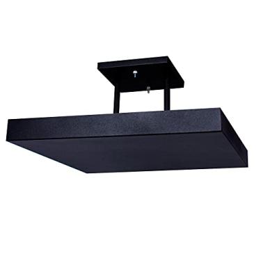 Imagem de Lustre Plafon Pendente Luminária Luz Indireta 30x30 Preto