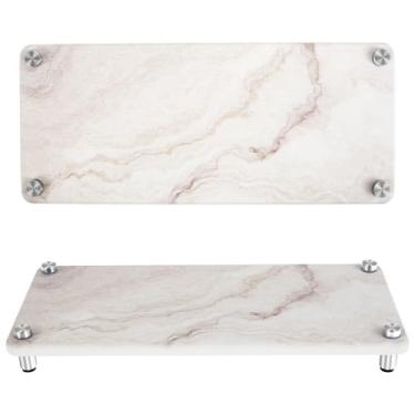 Imagem de 2 peças de organizador de pia de secagem instantânea, bandeja de pedra absorvente de água, organizador de pia de pedra de diatomita antiderrapante com pés de aço inoxidável, suporte para pedra de