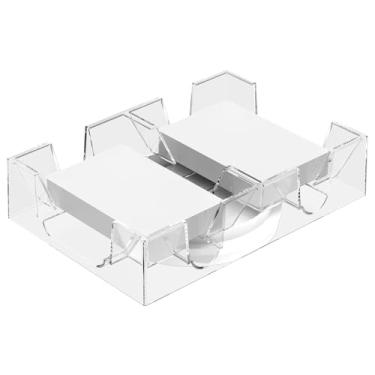 Imagem de Bandeja giratória de cartas de baralho de 2/6, bandeja rotativa, suporte de cartas de baralho, organizador de jogos de cartas transparentes, bandejas de papelão duradouras, bandeja transparente para