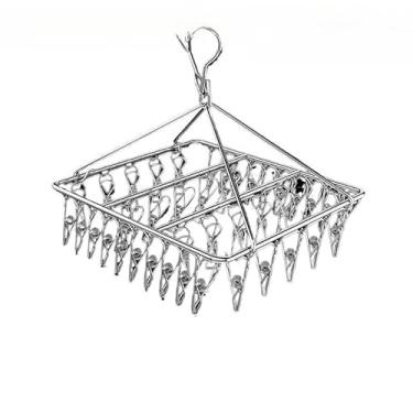 Imagem de Cabide de Saia A Prova de Vento Guarda Roupas e Varal Casa Resistente e Ideal para Secagem de Roupas(40 prendedores)