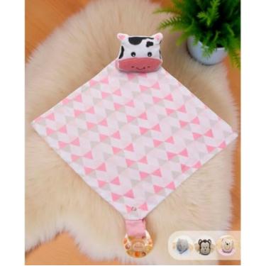 Imagem de Naninha De Bebê Com Prendedor De Chupeta Menina Menino(Vaquinha)