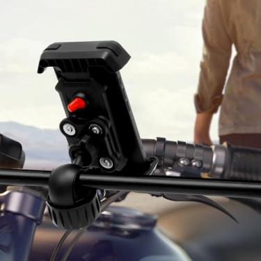 Imagem de Suporte de telefone para bicicleta, suporte de celular para motocicleta, smartphone, guidão braçadeira antivibração para