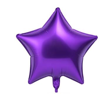 Imagem de Kit 10 Balão Estrela Metalizado 18" (45cm) Foil – Diversas Cores – Decoração de Festa, Aniversário, Casamento, Formatura, Chá Revelação, Eventos, Balão Hélio ou Ar (roxo)