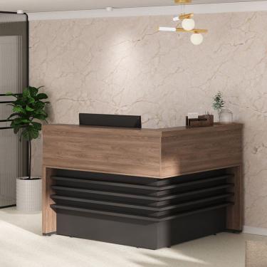 Imagem de Balcão Tamburato Atendimento Ii Charuto/Preto 6113