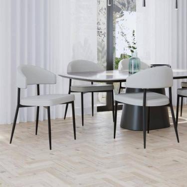 Imagem de Conjunto 2 Cadeiras de Jantar Bless Revestimento Sintético Est.Preta -