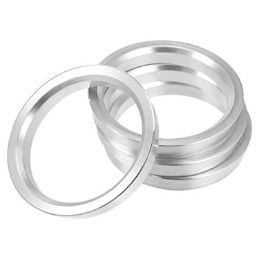 Imagem de X AUTOHAUX 4 peças OD 70,6 mm para ID 59,6 mm liga de alumínio cubo de carro anéis centralizados espaçador central do furo da roda