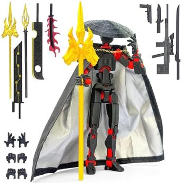 Imagem de SGYYSG Assembly Completed T13 Action Figures,T 13 Action Figure, Robo 13 3D Printed Action Figure - The Ultimate Hero for Action-Packed Playtime,5.2 Inch (Black Red)