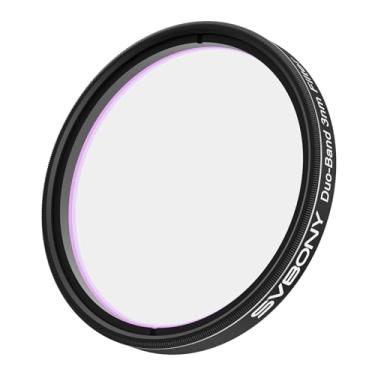 Imagem de SVBONY Filtro de telescópio SV220, H-Alpha e OIII, filtro de nebulosa de 2 polegadas de banda dupla de 3 nm, profundidade de corte OD5, design de halo mínimo, transmissão máxima de 85%, acessórios de