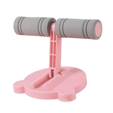 Imagem de UGPLM Barra de abdominais com ventosa para abdominais, equipamento de ginástica em casa, suporte dobrável multifuncional para pés, treinamento abdominal, Orelhas Fofas Rosa