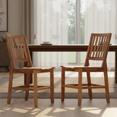 Imagem de Kit 2 Cadeiras de Jantar Rústica Madri – Cozinha Externa ou Interna, Madeira Maciça Envernizada