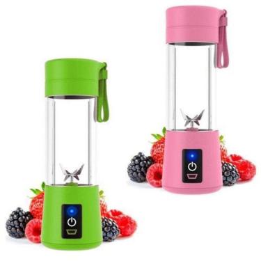 Imagem de Kit 2 Mini Liquidificador Portátil Juicer Cup 6 Lâminas Usb