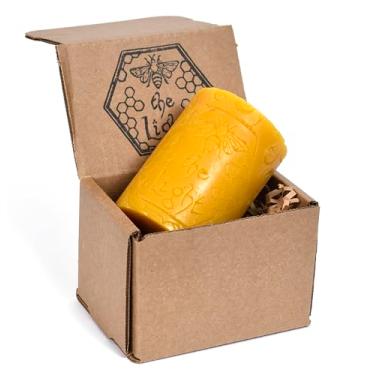 Imagem de Vela pilar de cera de abelha – 56 horas – 100% cera de abelha pura – sem cheiro – aprox. 3 x 4 – perfume natural de mel claro