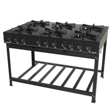 Imagem de Fogão Industrial Venâncio a Gás Glp Bravo 6 Bocas Preto Br6bpr