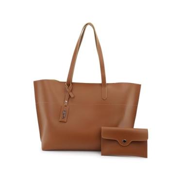 Imagem de Bolsa Feminina Sacola Grande Cabe Notebook Para Escola e Faculdade (CARAMELO)