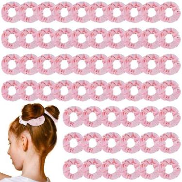 Imagem de Scrunchies Juexica Pink Velvet, 100 unidades para mulheres e meninas