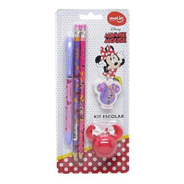 Imagem de Kit Escolar Minnie, Blister com 5 itens, Molin 22330, Multicor