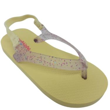 Imagem de Molekinha, Sandália Molekinha Menina Infantil PVC com Tira Translúcida (Glitter/Amarelo, BR, Bebê, Numérico, 23.5)