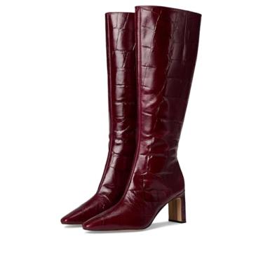 Imagem de Sam Edelman Bota de cano alto feminina Sylvia, Panturrilha francesa Merlot larga, 42