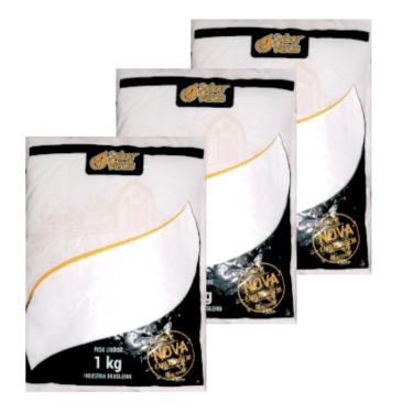 Imagem de Bicarbonato de Amônio ou  Sal Amoníaco ou Amônia   3 Pacotes de 1 Kg  Sabor Verde (Total 3kg)