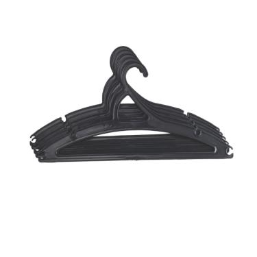 Imagem de Kit 10 Cabides Adulto Preto Antideslizante Organizador ( 7007 )