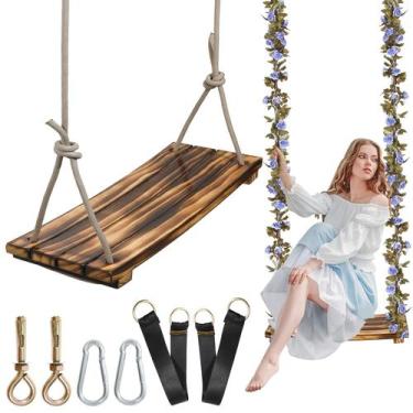 Imagem de Balanço de madeira suspenso FOKOL 2025 atualizado para adultos e crian