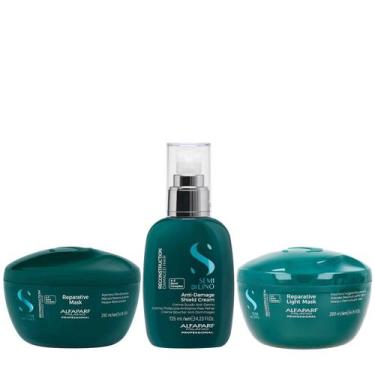 Imagem de Kit Alfaparf Semi Di Lino Reconstruction - Máscara 200ml + Máscara Sua