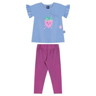 Imagem de Conjunto Blusa e Legging Menina Bee Loop, Azul, 8