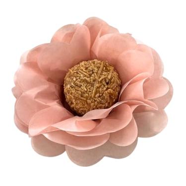 Imagem de 50 Forminhas Flor Doces Finos Super Volume Tons de Rosa (rosa peach)