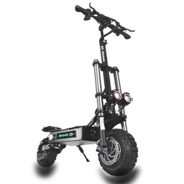 Imagem de HWWH Scooter elétrico off-road adulto dobrável E Scooter Escooter potente motor duplo suspensão dupla 28 cm pneu sem câmara a vácuo 60V/40AH bateria de lítio de grande capacidade 100 km vida útil da