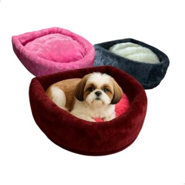 Imagem de Cama Pet em Pelúcia Diamante Antialérgica para Cachorro e Gato Pequeno ou Médio Porte, Anatômica e Lavável,Fibra de Silicone + Espuma D23 Cores Sortidas (Pequeno)