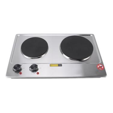Imagem de Diydeg Cooktop Elétrico, Fogão Elétrico de Queimador Duplo de 1500 W e 1000 W Com Controle Preciso de Temperatura, Placa de Aquecimento Elétrica de Bancada de Aquecimento Eficiente