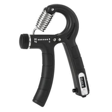 Imagem de Hand Grip Ajustável 5 a 60kg com Contador Fortalecedor de Mãos Punhos Antebraços Reabilitação Fitness Musculação Exercício Resistência Borracha Ergonômica Academia Idosos Fisioterapia Treino