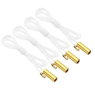 Imagem de Corrente de tração de teto de 1,5 m de 1,5 m, extensor de corda de 4 peças com pingente de cilindro para luz de ventilador lustre candeeiro de mesa, interruptor de puxar, tom dourado