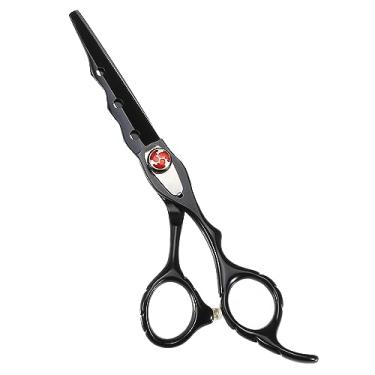 Imagem de Tesoura profissional de corte de cabelo, tesoura de corte de cabelo, tesoura de aço inoxidável para corte de cabelo, preta, 2,3 x 1,7 cm