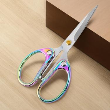 Imagem de Tesoura de escritório ultra afiada de aço inoxidável - tesouras multiuso para casa, escola, costura, tecido e artesanato - coloridas