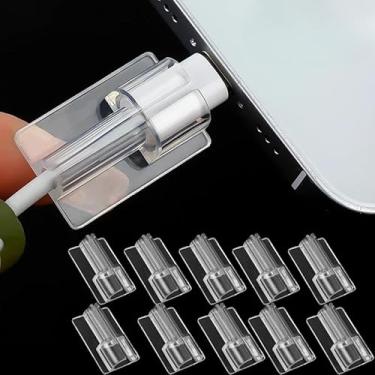Imagem de Capa protetora de cabo transparente, 10 peças para iPhone, Samsung, Xiaomi, cabo carregador, cabos de silicone, clipe protetor