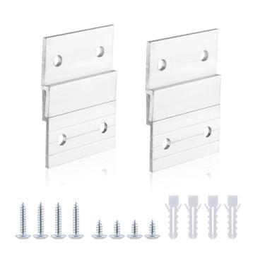 Imagem de 2 pares de kit de gancho francês de 5 cm, ferragens resistentes para pendurar fotos, clipes em Z, suportes de espelho de suporte forte para painel de pintura, prateleira, acessórios domésticos